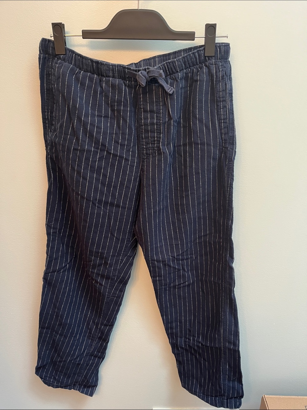 GAP Navy Pinstripe Drawstring Pajama Pants